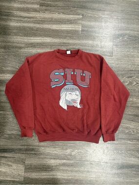 VTG SIU Salukis Crewneck Sweatshirt Southern Illinois University Red Collegiate